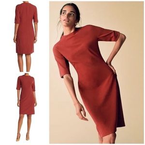 MM Lafleur Farnoosh Half Sleeve Stretch Mini Sheath Dress Brick Red Orange